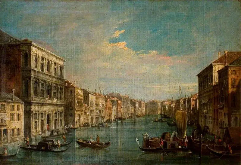 Venise: le Grand Canal vu du sud-ouest depuis le Palazzo Grimani - Canaletto - Alpha Reproduction