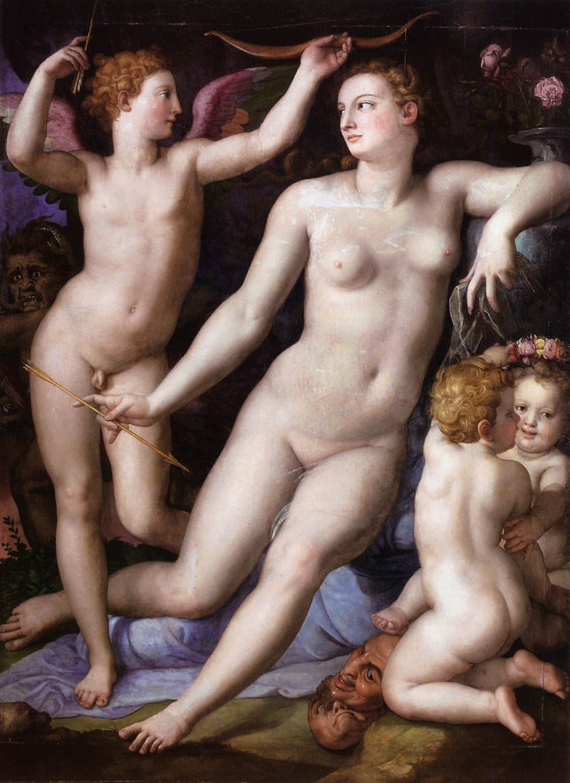 Venuše, Kupid a žárlivost - Bronzino