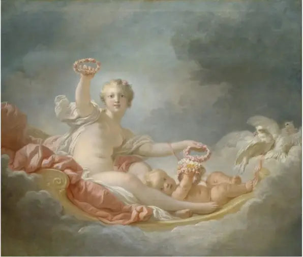 Venuše a Kupid (Den) - Jean-Honoré Fragonard