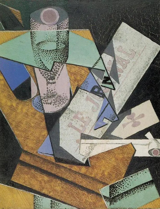Sklo a noviny - Juan Gris