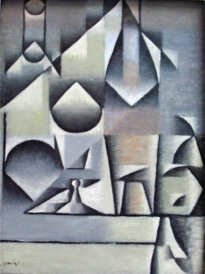 Sklenice a láhve - Juan Gris