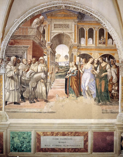 Vie de saint Benoît scène 19 : Benoît renvoie les prostituées - Il Sodoma (Giovanni Antonio Bazzi) - Alpha Reproduction