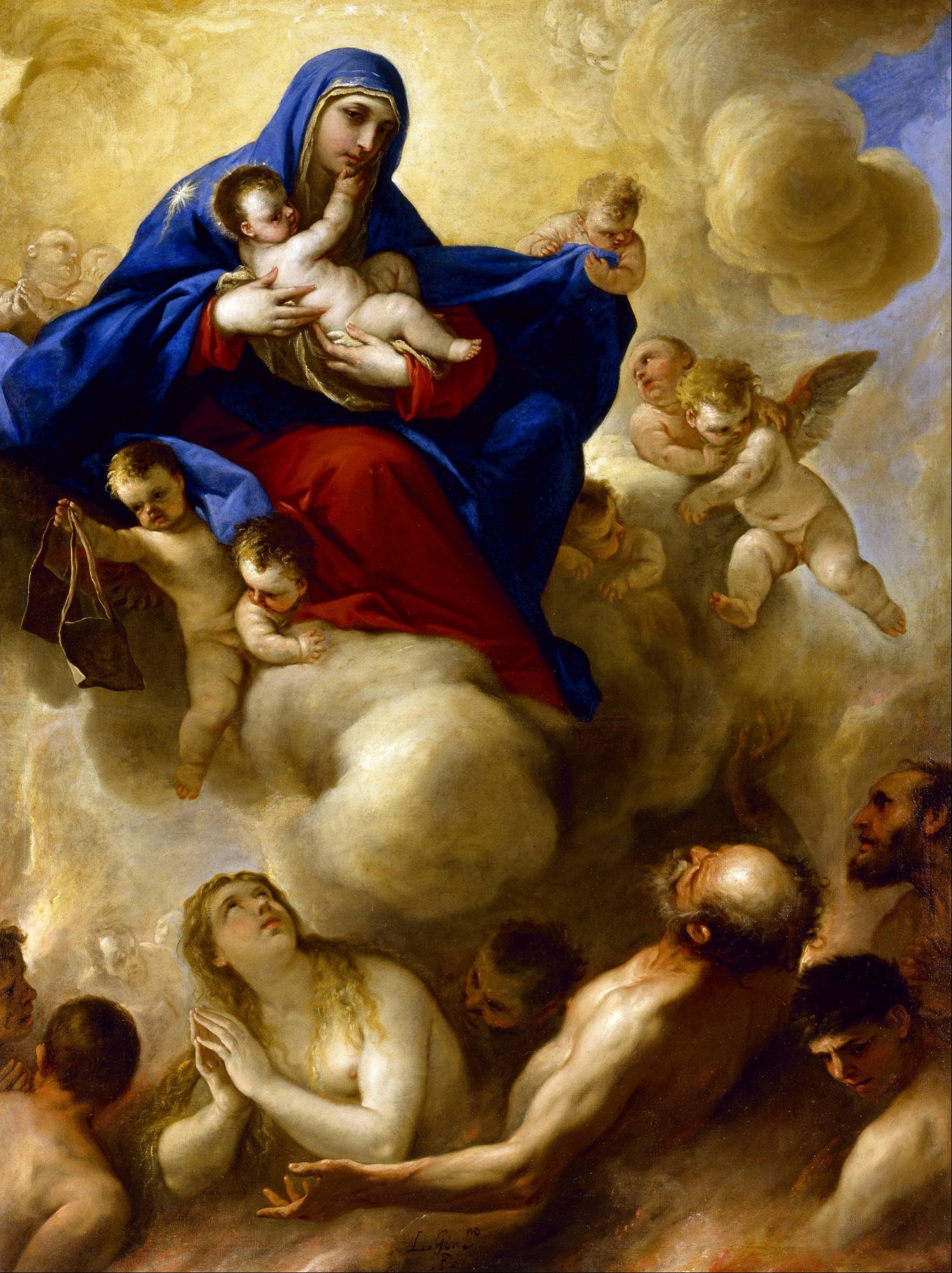 Vierge à l’Enfant avec les âmes du Purgatoire - Luca Giordano - Alpha Reproduction
