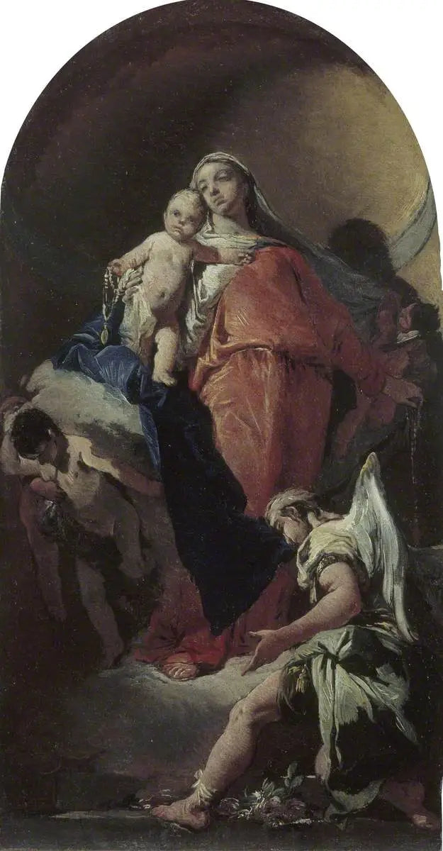 Panna s dítětem a andělem - Giovanni Battista Tiepolo