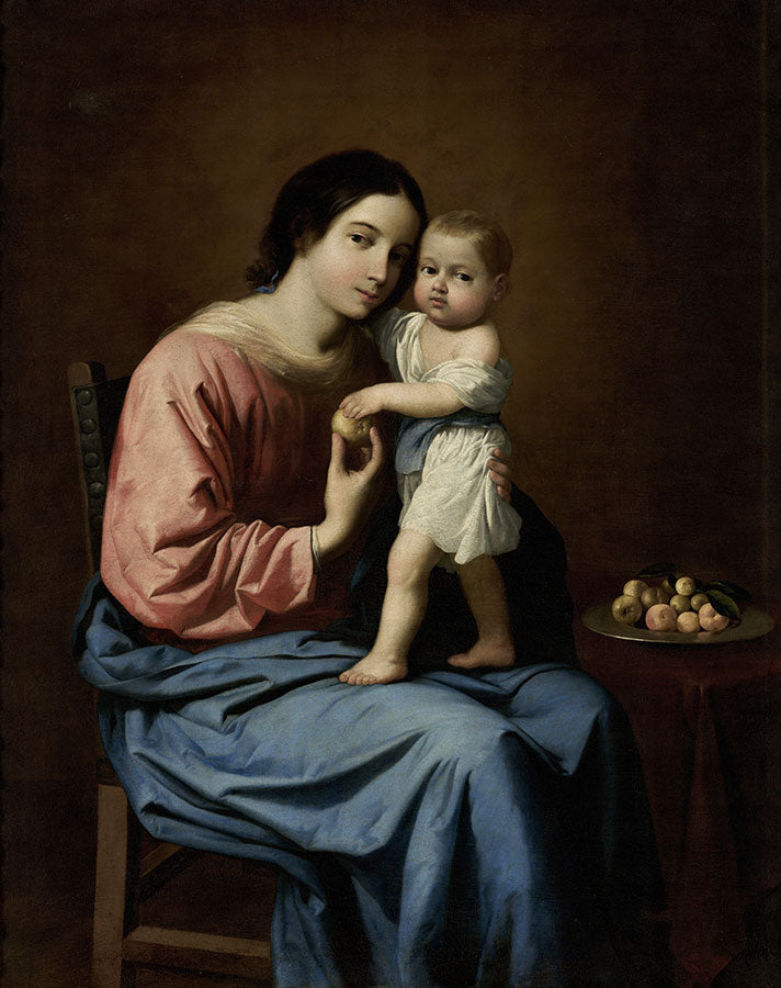 Panna s dítětem s talířem ovoce - Francisco de Zurbarán