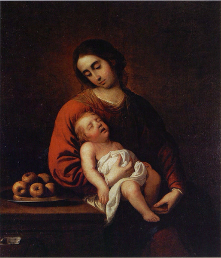 Spící Panna Marie s Ježíškem - Francisco de Zurbarán