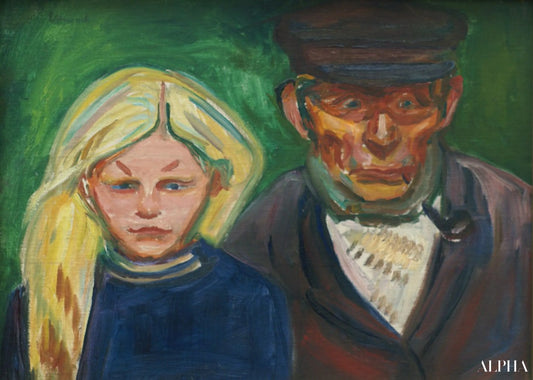 Vieux pêcheur avec sa fille - Edvard Munch - Reproductions de tableaux et peintures haut de gamme
