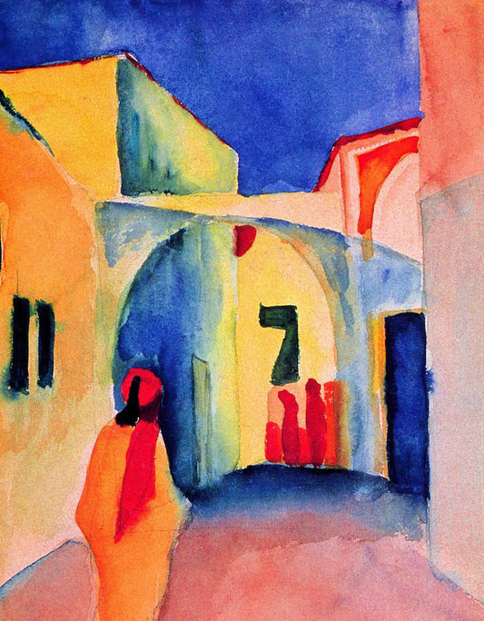 Vue sur une ruelle - August Macke - Reproductions de tableaux et peintures haut de gamme