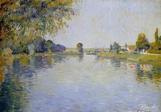 Vue de la seine en direction - Caillebotte - Reproductions de tableaux et peintures haut de gamme