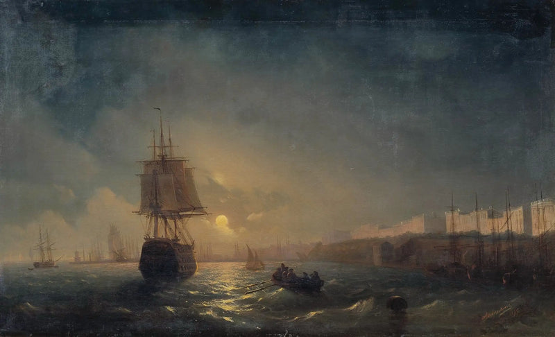 Pohled na Odessu během úplňku - Ivan Aïvazovski