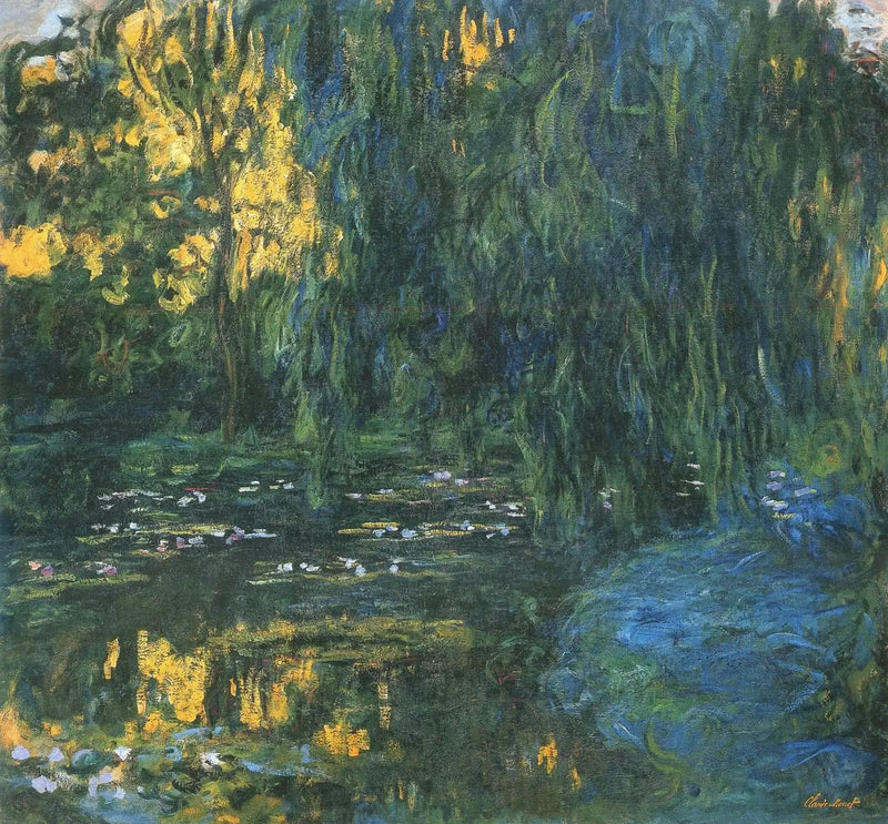 Pohled na jezírko s lekníny a vrbou - Claude Monet