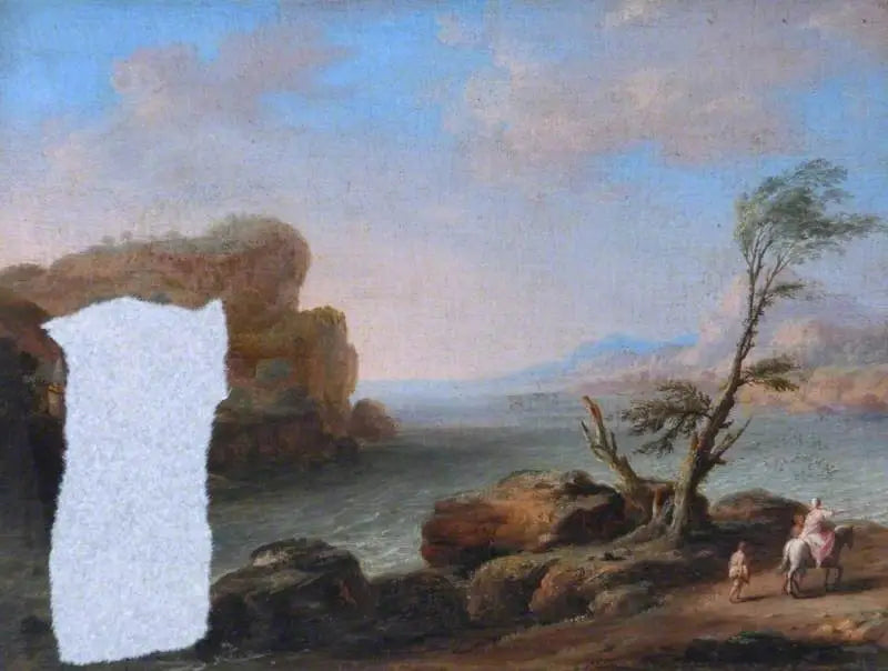 Pohled z pobřeží s postavami - Claude Lorrain